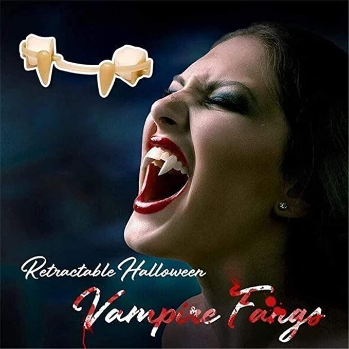 Retractable Halloween Vampire Fangs Vampire Teeth Horror Bloody Vampire Party Decor