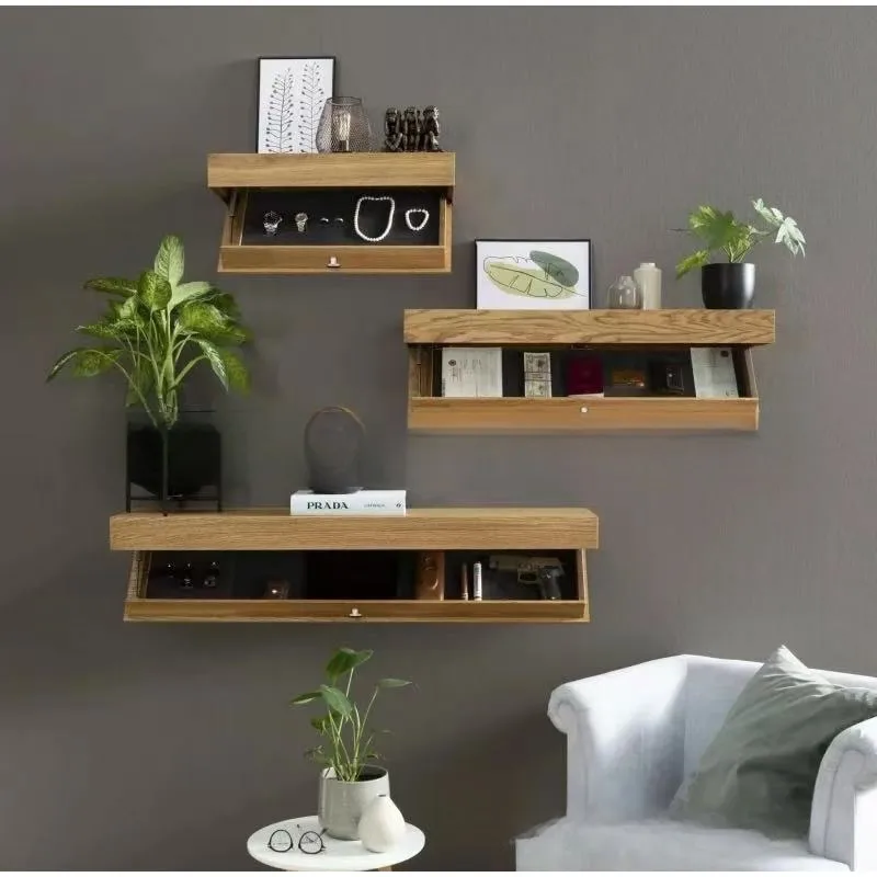 Floating Wall Shelf – Hidden Compartment Wooden Storage for a Touch of Magic in Your Space