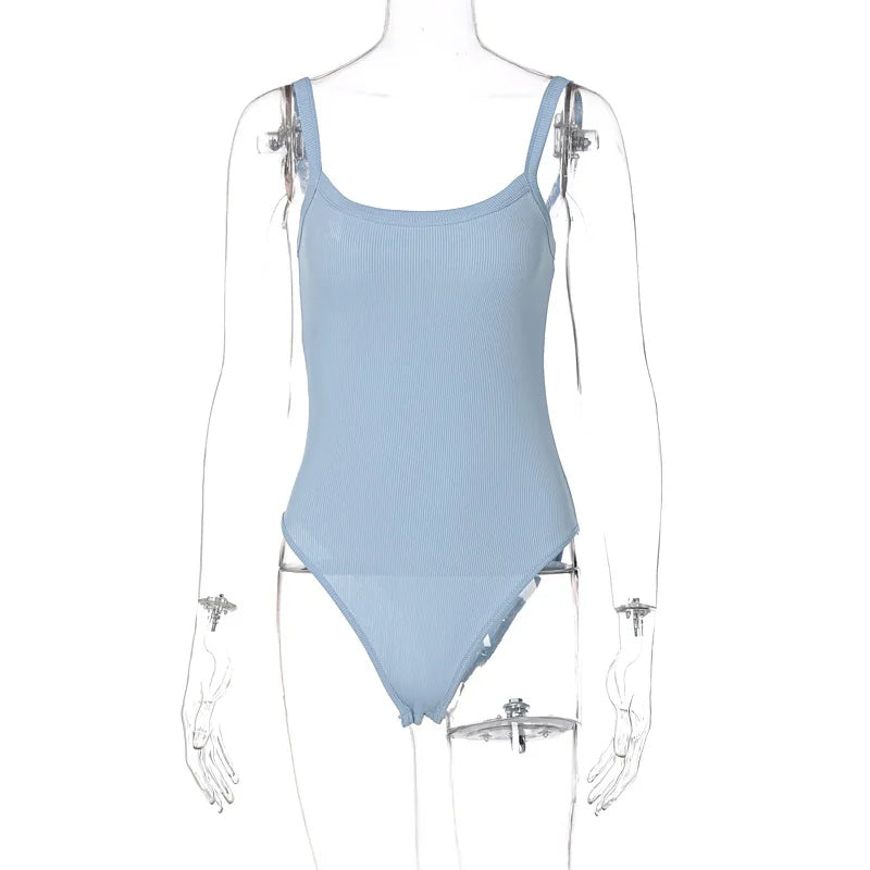 Strappy Bodycon Bodysuit – Sleeveless Sheer Jumpsuit for a Sexy Summer Look