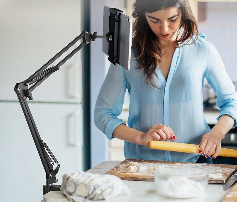 Rotatable Tablet Bed Stand – Long Arm Holder for iPad, Samsung & Xiaomi Tablets (4-12.9”) for Comfortable Viewing in Any Position