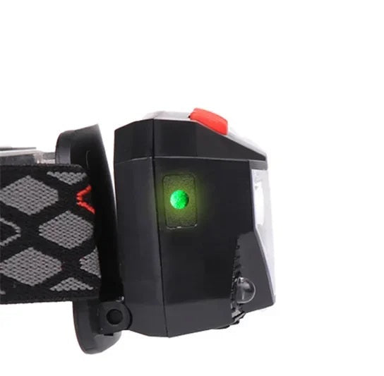 USB Rechargeable LED Headlamp – Bright Sensor-Activated Head Torch for Fishing, Hiking, Emergency Search, or Camping Adventure Use