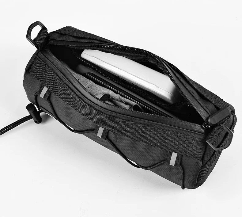 Waterproof Bike Front Tube Bag – Portable Large Capacity Handlebar Storage Basket for Cyclists & Commuters