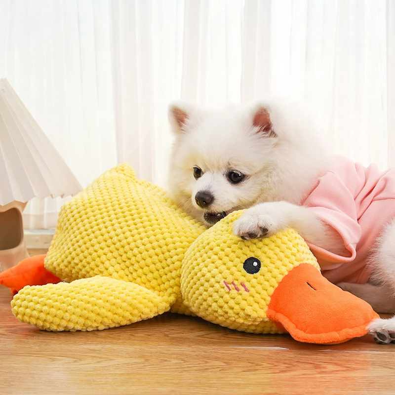 Plush Duck Chew Toy – Squeaky & Bite-Resistant for Calming Puppies & Teething Relief