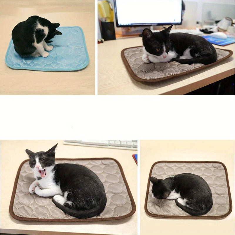 Cooling Pet Mat for Summer - 40in Ice Silk Sleep Pad for Dogs & Cats