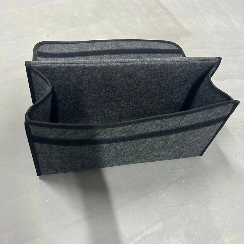 Car Boot Storage Organizer - Gray Anti-Slip Felt Compartment for Tools & Accessories