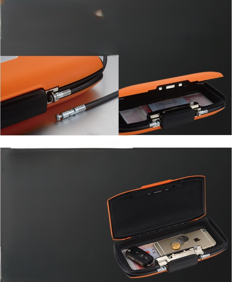 Portable Mini Security Safe – Password Lock Storage Box with Wire Rope for Jewelry, Cards, Cash & Phone Safety on the Go