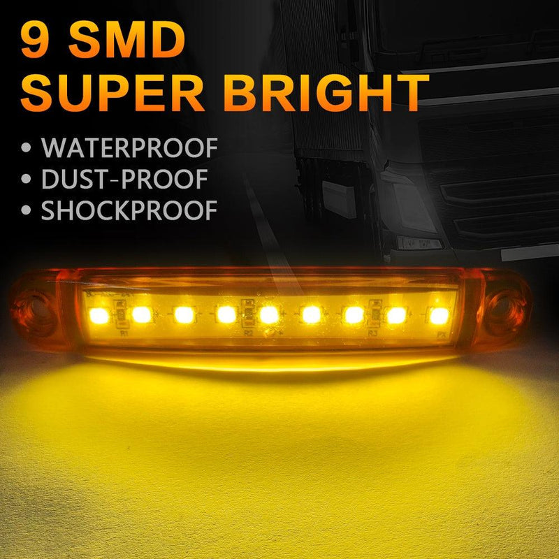 2PCS Led Warning Light 9 LEDs Indicator Car Side Sign Truck Light Lorry Warning Taillight Trailer Brake Lamp 12V 24V