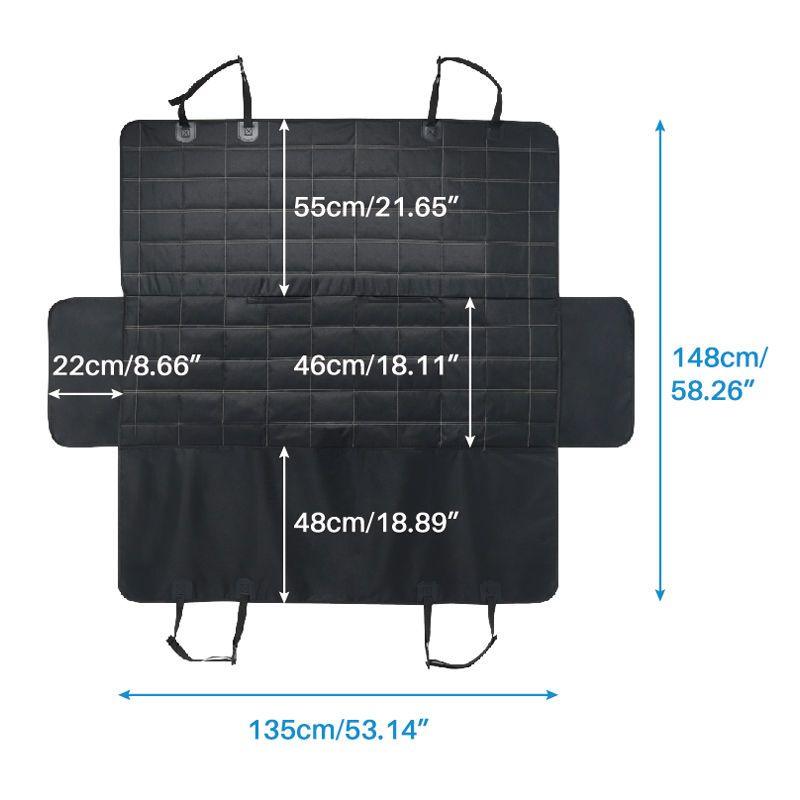 Waterproof Dog Car Seat Cover for Back Seat with Side Flaps and Mesh Window - Anti-Scratch Non-Slip Pet Hammock