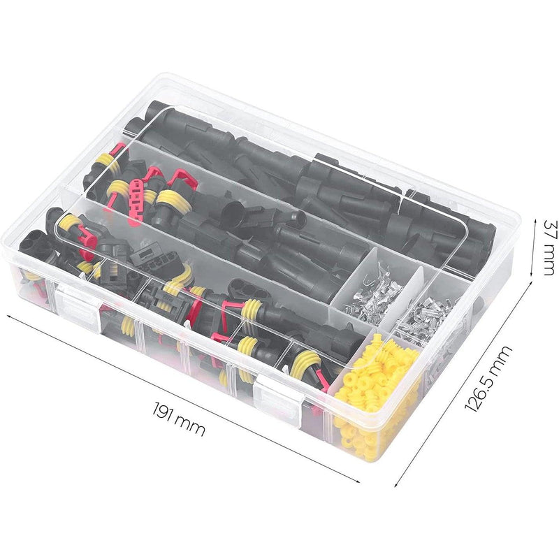 352Pieces Waterproof Wire Connectors Terminals - Automotive Motorcycle Car Truck Boat Electrical Connectors Plug Kit, 1 2 3 4 Pin Harness
