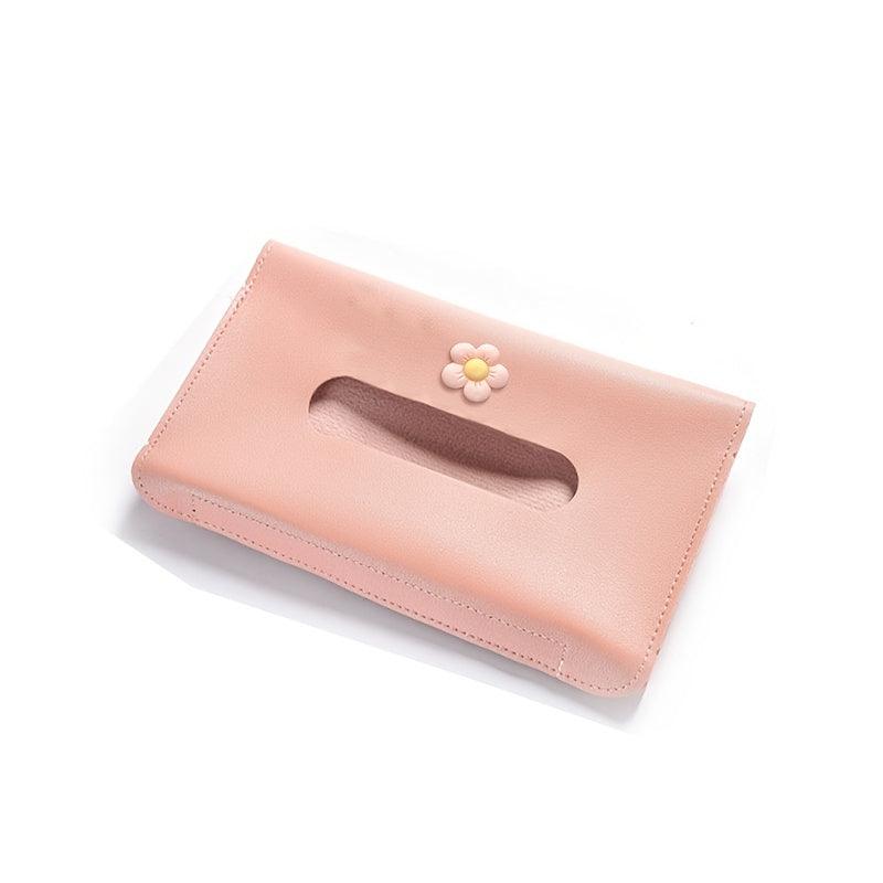 1pc Car Sun Visor Tissue Box, Car Hanging Tissue Box, PU Leather Napkin Case Holder Car Accessories For Women Ladies