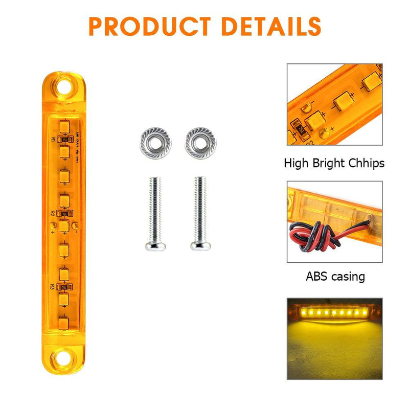 2PCS Led Warning Light 9 LEDs Indicator Car Side Sign Truck Light Lorry Warning Taillight Trailer Brake Lamp 12V 24V