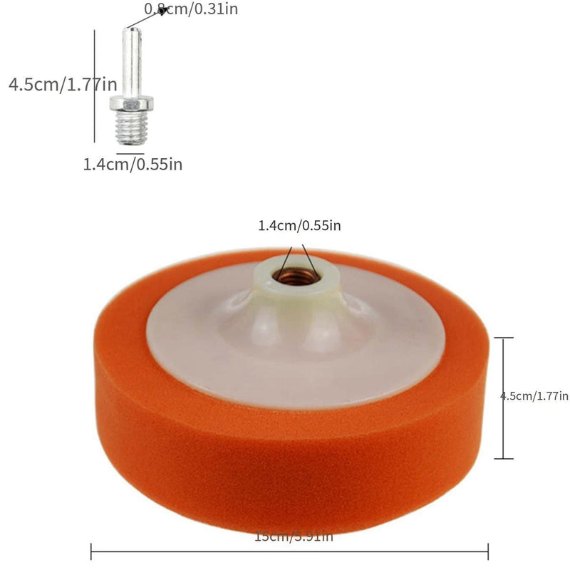6-inch Polishing Waxing Sponge Drill - Polisher Pad with Link Rod