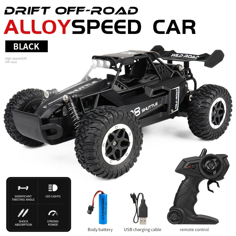1:16 Scale Off-Road RC Buggy, 2.4GHz Remote Control, Rechargeable 500mAh Lithium Battery, 20KM/H, with LED Lights, USB Charging, Anti-Collision, for Ages 14+