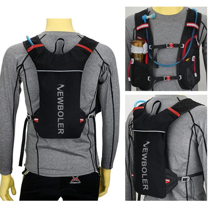 Ultralight Trail Running Vest – 5L Hydration Backpack for Marathoners with Breathable Straps and 500ml Water Bottle Included