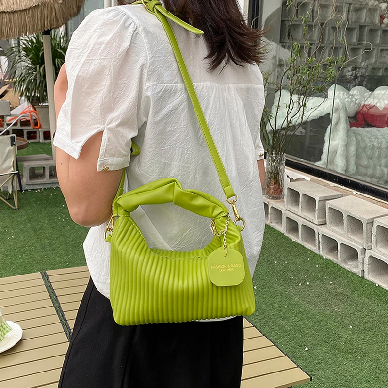 PU Leather Pleated Cloud Crossbody Bag – Small Tote Purse for Chic & Casual Everyday Style