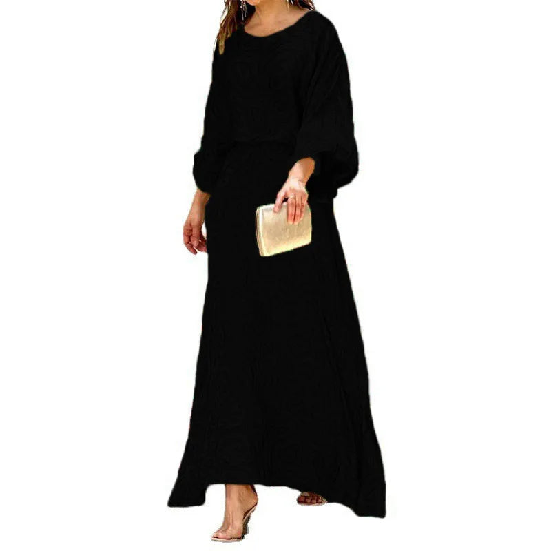 Floral Vacation Dress Set – 2-Piece Maxi Skirt & Blouse with Big Swing Hem for Summer Holiday Style