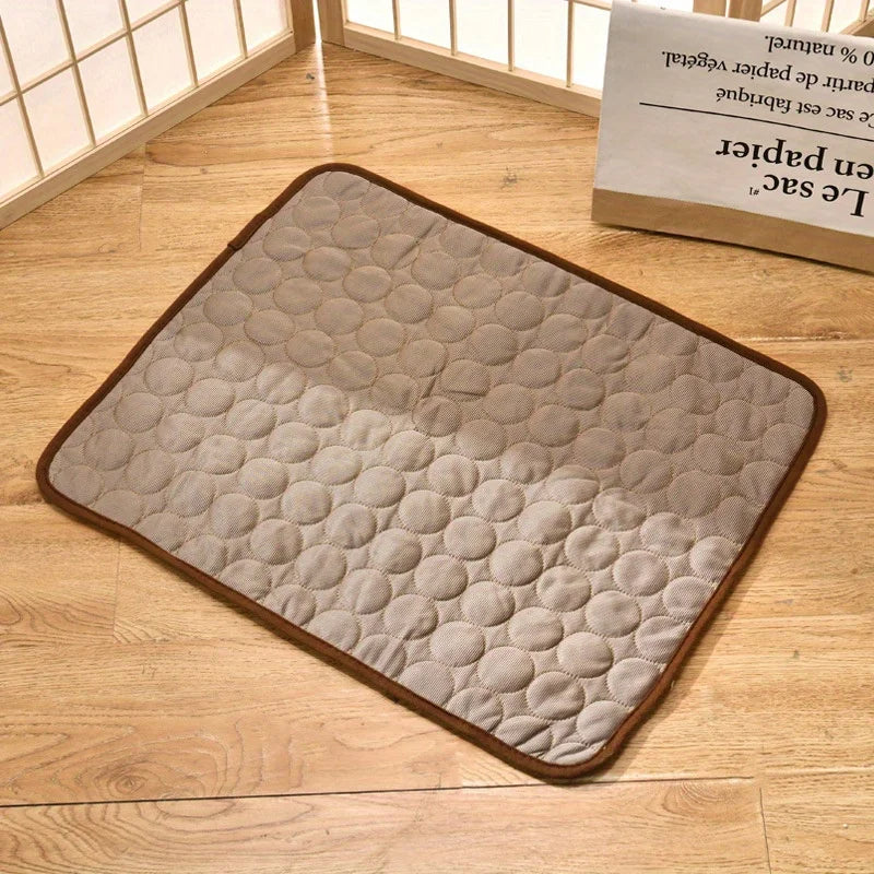 Cooling Pet Mat for Summer - 40in Ice Silk Sleep Pad for Dogs & Cats