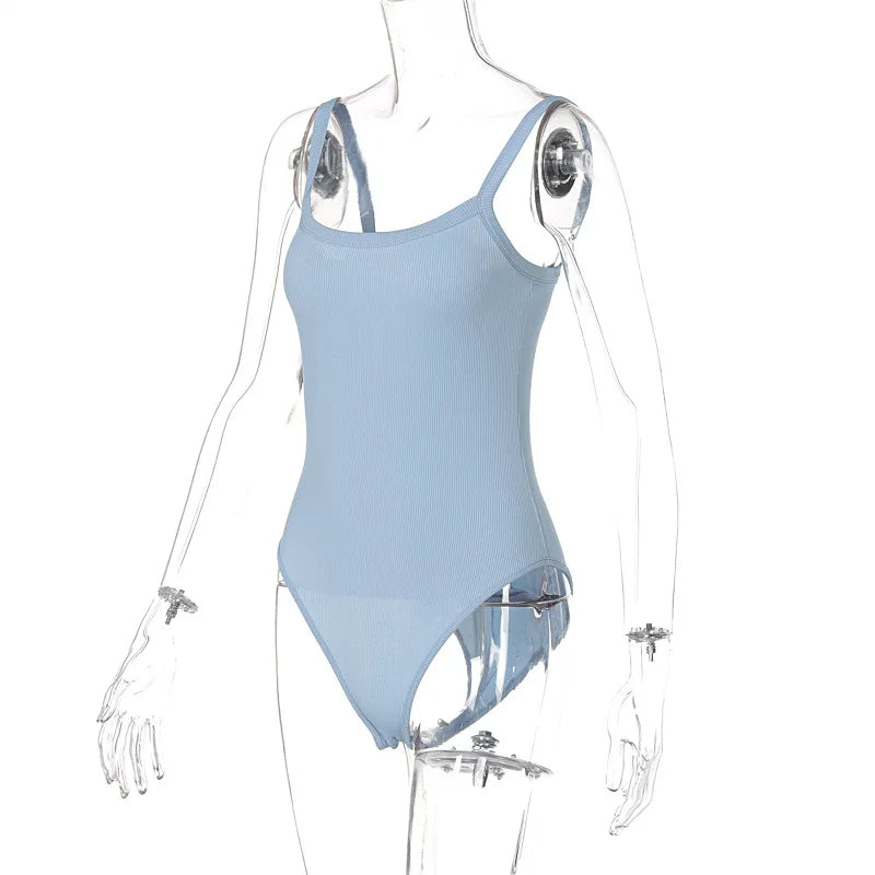 Strappy Bodycon Bodysuit – Sleeveless Sheer Jumpsuit for a Sexy Summer Look