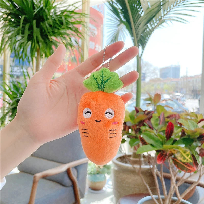 Adorable Bunny in Carrot Plush Keychain – Cute Anime-Inspired Stuffed Doll Gift
