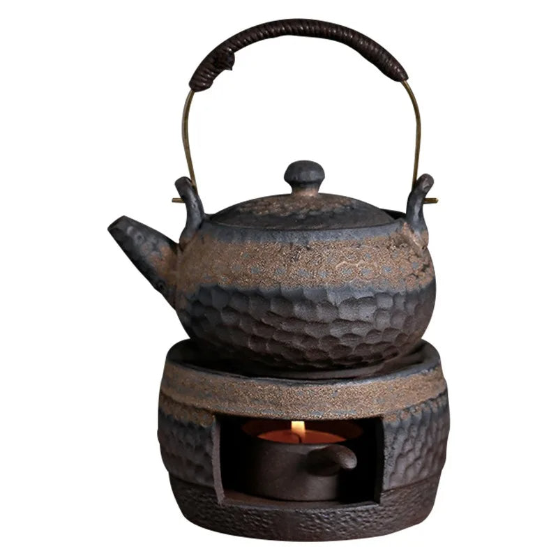 Ceramic Stoneware Tea Stove Set – Elegant Teapot Warmer for Cozy, Authentic Home Tea Brewing, Incense and Rituals