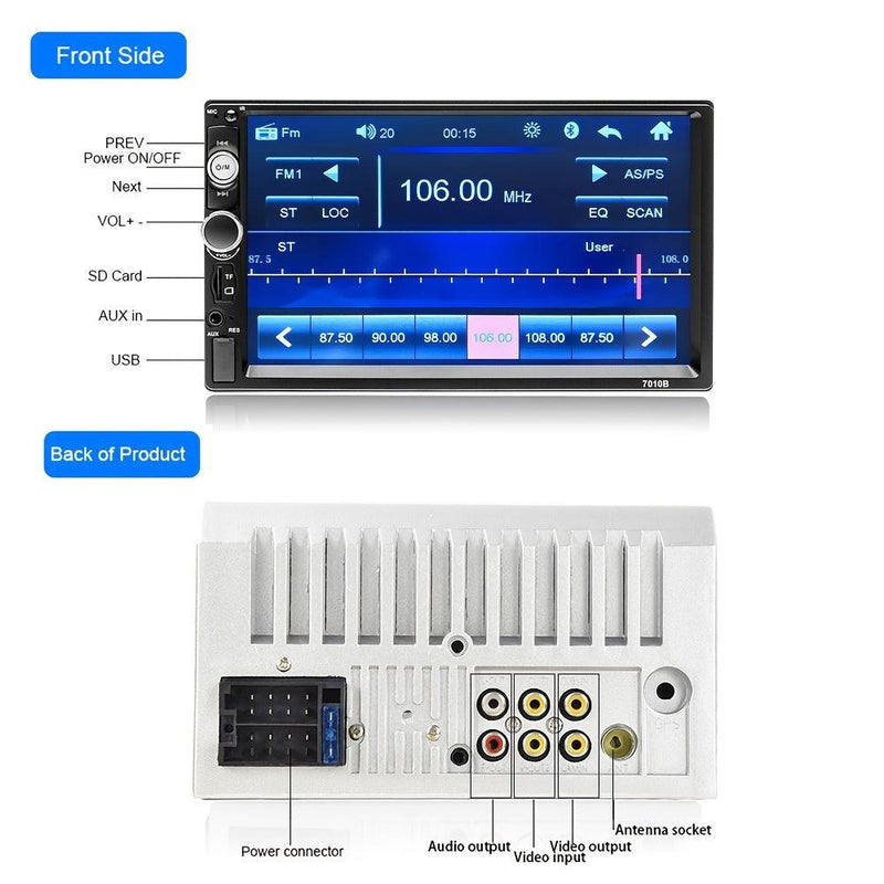 2 Din 7 Inch Car Stereo Touch Screen Multimedia MP5 Radio