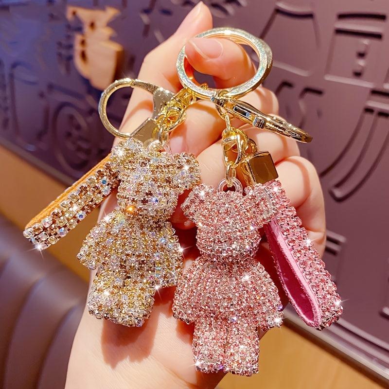 1pc Cute Bear Keychain Accessories For Women, Mama, Kids, Girl, Men, Kawaii Car Key Chain For Wallet, Backpack, Coin Purse