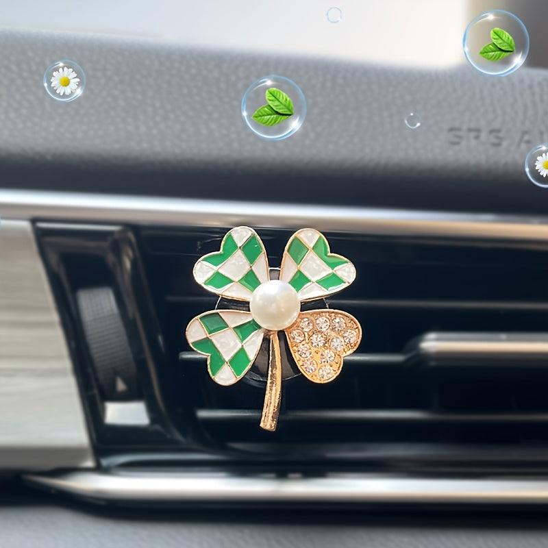 1pc Four-leaf Clover Air Outlet Decoration Ornaments Solid Perfume Car Aromatherapy Inside The Automovtive Air Freshener Car Accessories Women