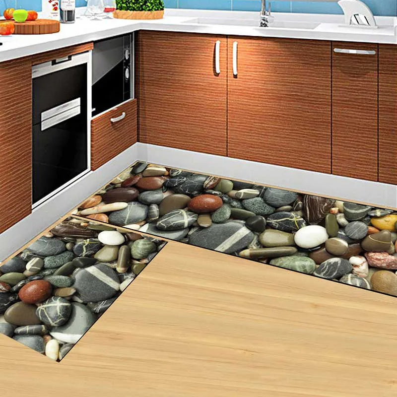 Modern Anti-Slip Kitchen Floor Mat – Geometric Print Area Rug for Bathroom, Balcony, Hallway, and Living Spaces