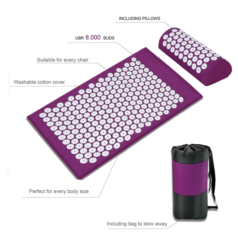 Acupressure Mat Massage Relieve Stress Back Body Pain Spike Cushion Yoga  Acupressure Massage Cushion Mats