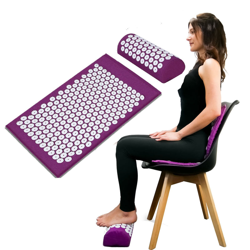 Acupressure Mat Massage Relieve Stress Back Body Pain Spike Cushion Yoga  Acupressure Massage Cushion Mats