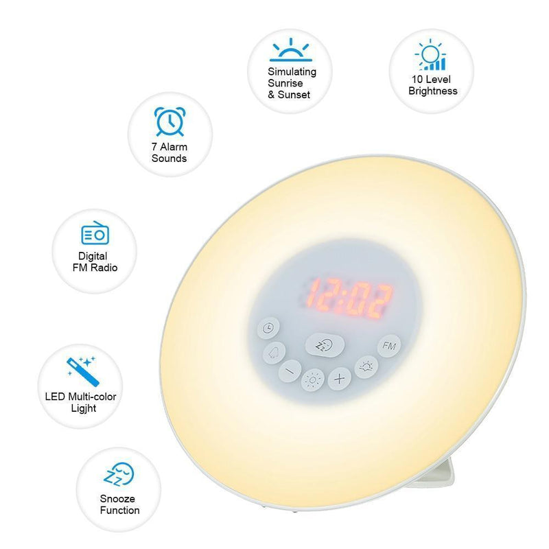 Sunrise Simulation Alarm Clock and Reading Light