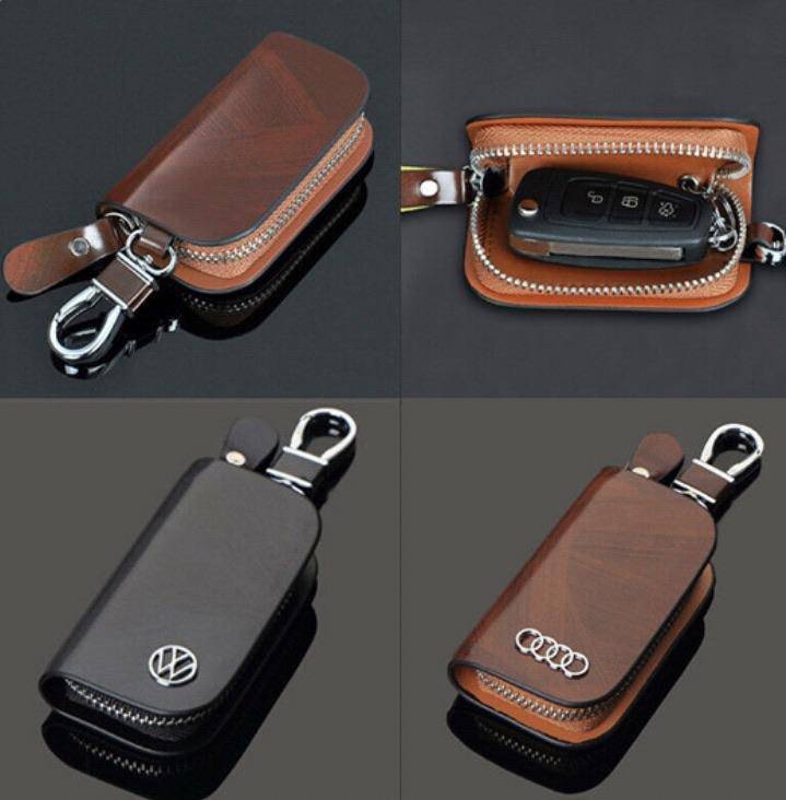 Custom Car Key Fob Leather Case With Your Logo, Fob Cover Protector, Keys Holder Keychain Accessories  For Ford, Mercedes, Toyota, Lexus, Honda