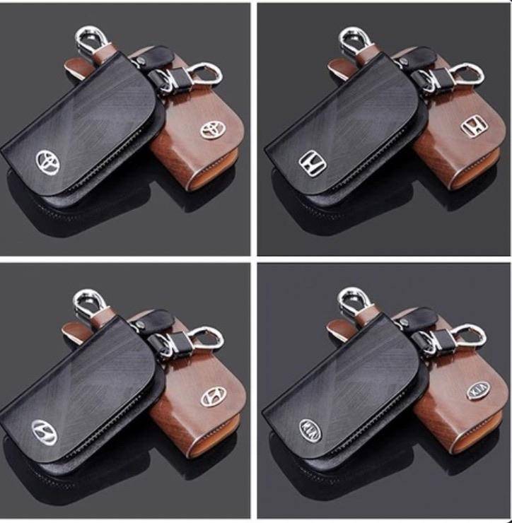 Custom Car Key Fob Leather Case With Your Logo, Fob Cover Protector, Keys Holder Keychain Accessories  For Ford, Mercedes, Toyota, Lexus, Honda