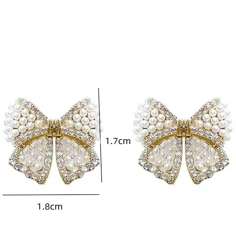 Dainty Bowknot Pearl Stud Earrings – Classic Gold & Silver Daily Wear Jewelry for Elegant Women