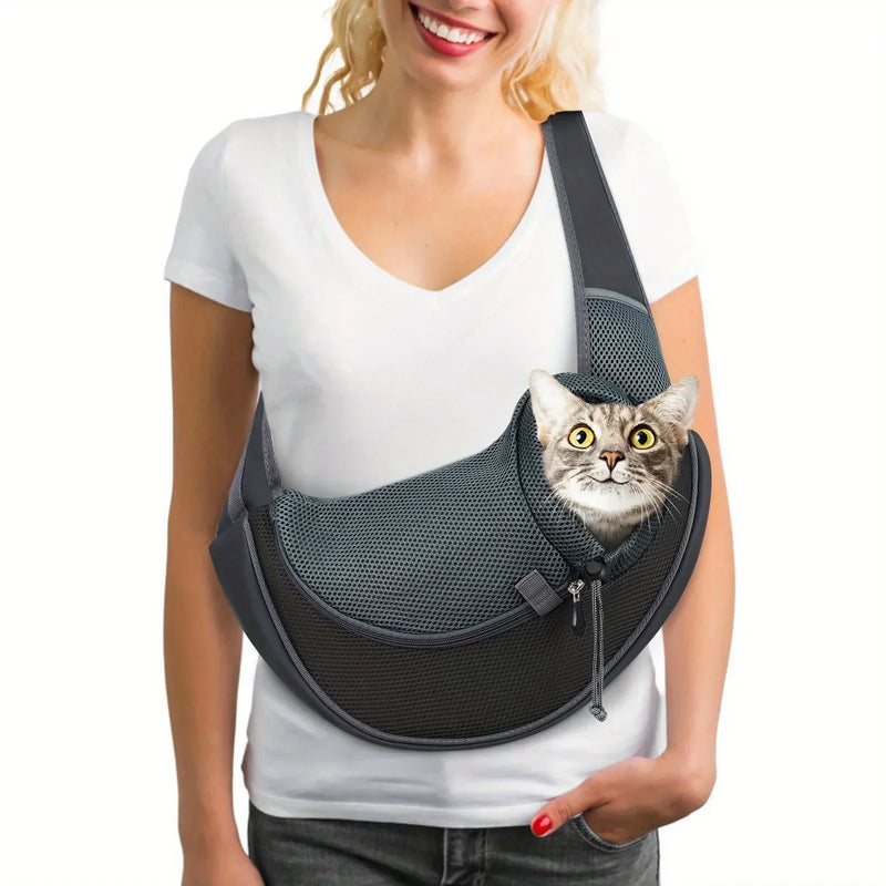 Breathable Pet Travel Backpack – Crossbody Carrier for Cats and Dogs, Lightweight and Perfect for On-the-Go Adventures