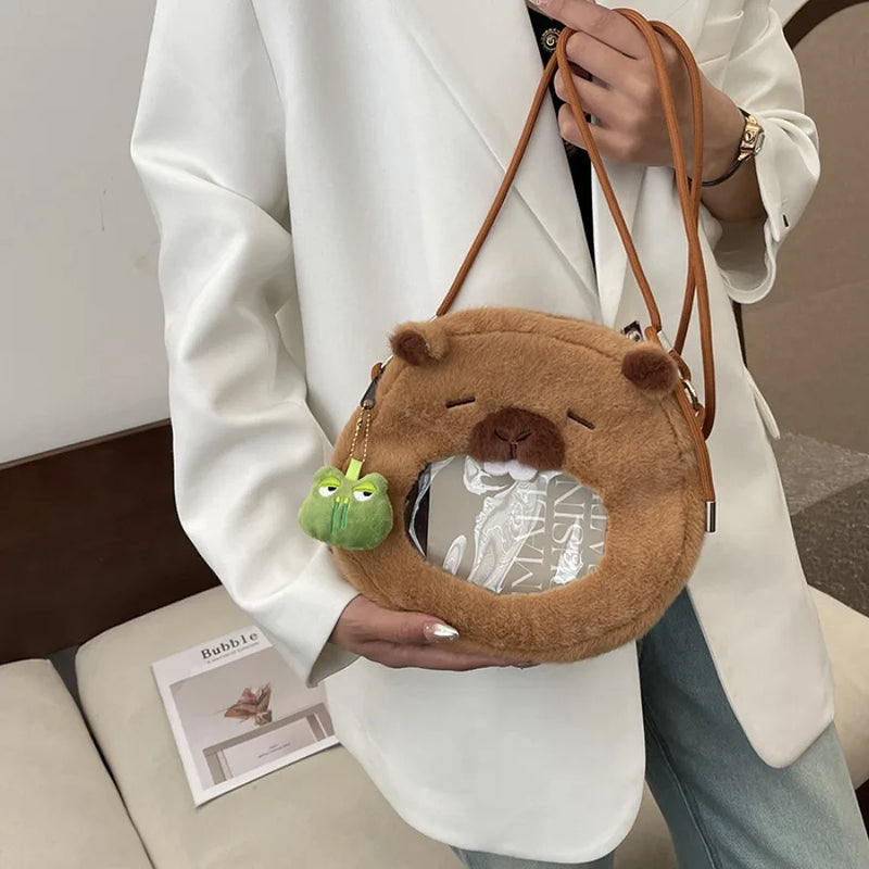 Capybara Plush Backpack – Adorable Kawaii Shoulder Bag Doubles as a Plushie Gift for Kids and Girlfriend’s Everyday Delight