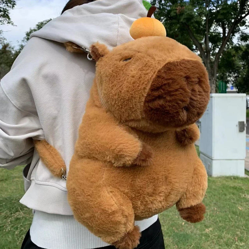 Capybara Plush Backpack – Adorable Kawaii Shoulder Bag Doubles as a Plushie Gift for Kids and Girlfriend’s Everyday Delight