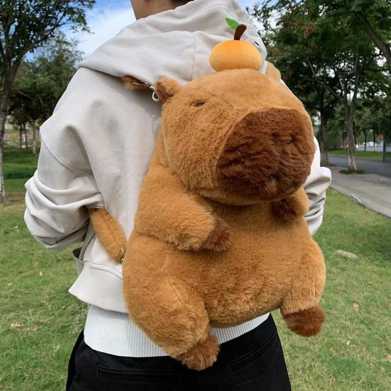 Capybara Plush Backpack – Adorable Kawaii Shoulder Bag Doubles as a Plushie Gift for Kids and Girlfriend’s Everyday Delight