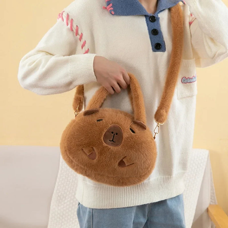 Capybara Plush Backpack – Adorable Kawaii Shoulder Bag Doubles as a Plushie Gift for Kids and Girlfriend’s Everyday Delight