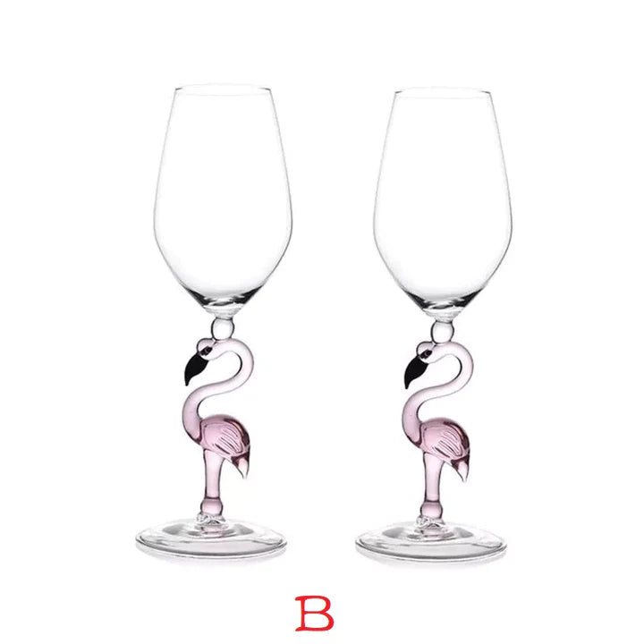 Creative Flamingo Wine Glasses Durable Goblet Set