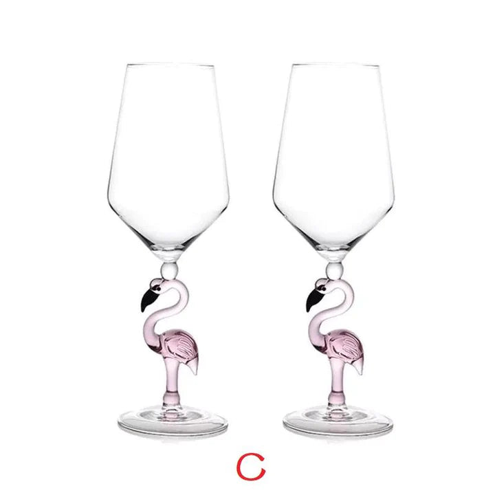 Creative Flamingo Wine Glasses Durable Goblet Set