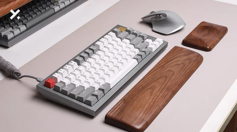 Solid Walnut Palm Rest - Wooden Wrist Support for Mouse & Keyboard Comfort