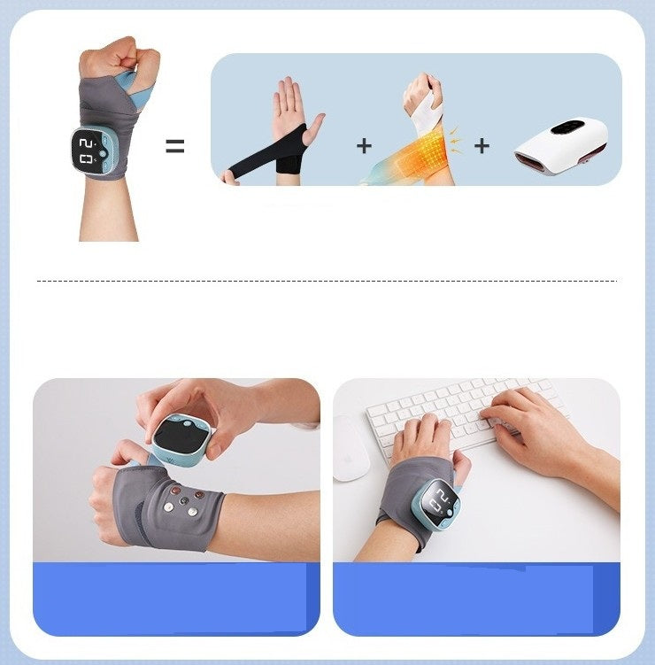 Electric Wrist Massager – 5-Level Hot Compress and 3-Level Vibration Relieves Carpal Tunnel Pain and Supports Daily Wrist Comfort
