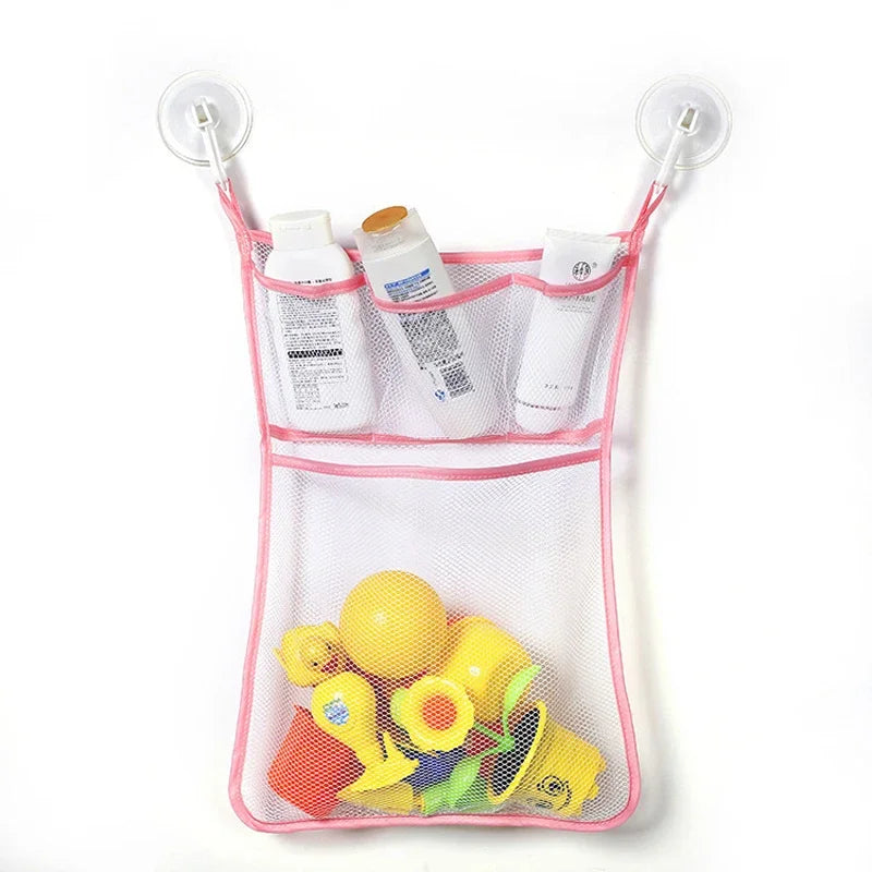 Dinosaur Baby Bath Toy Organizer – Mesh Bag with Suction Cups Keeps Toys Dry, Neat, and Off Your Tub Floor