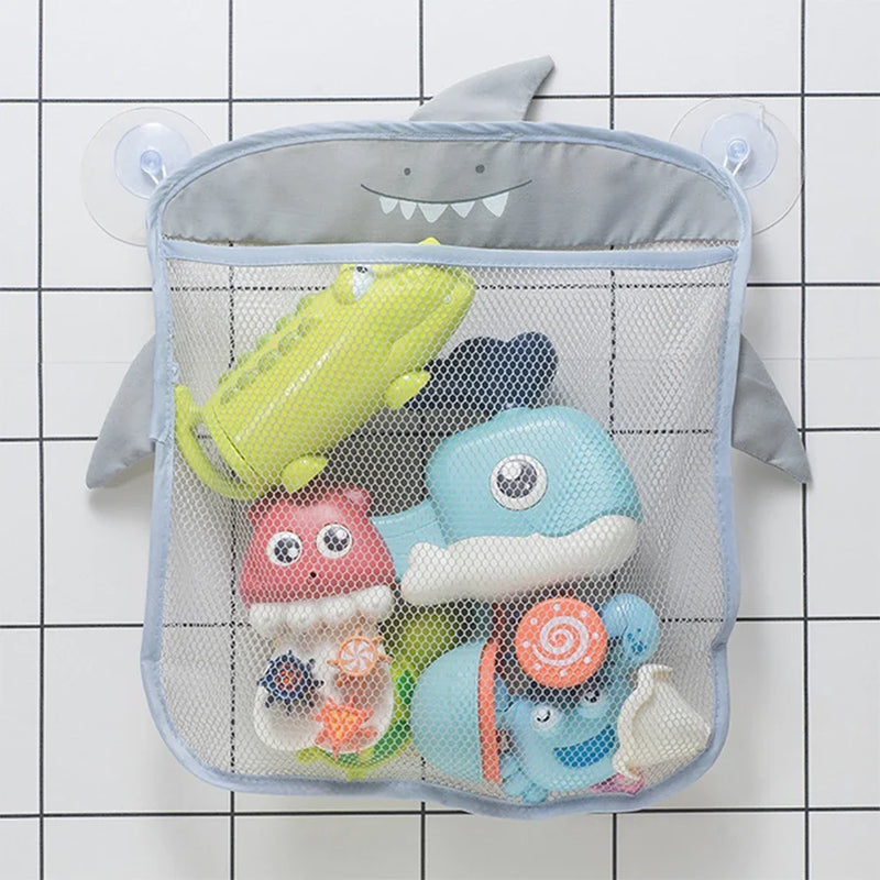 Dinosaur Baby Bath Toy Organizer – Mesh Bag with Suction Cups Keeps Toys Dry, Neat, and Off Your Tub Floor
