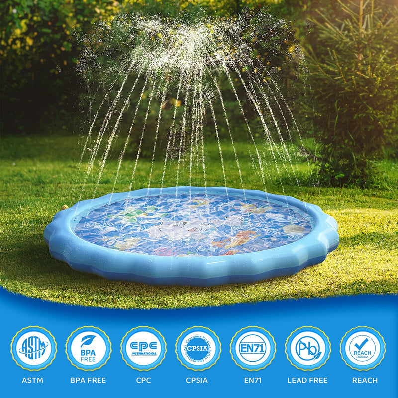 Dog & Kids Splash Sprinkler Pad. Water Sprinkle Playing Mat