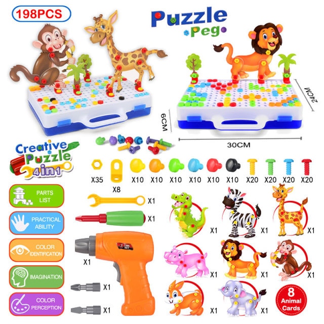 310 Pcs Drilling Mosaic Puzzle Toys, Best Popular Educational Fat Brain Toys For Kids