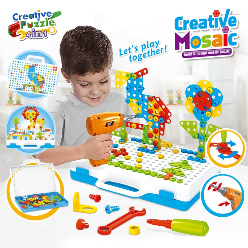 310 Pcs Drilling Mosaic Puzzle Toys, Best Popular Educational Fat Brain Toys For Kids