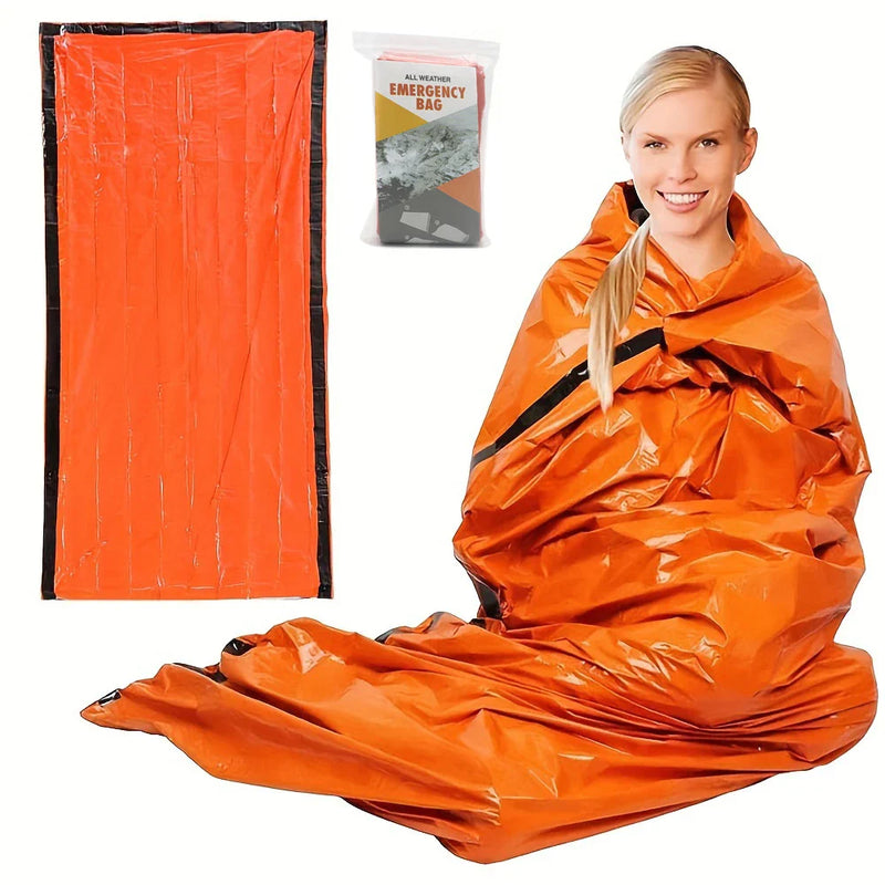 Emergency Survival Sleeping Bag – Waterproof, Reusable Thermal Blanket Keeps You Warm and Safe in Critical Outdoor Situations