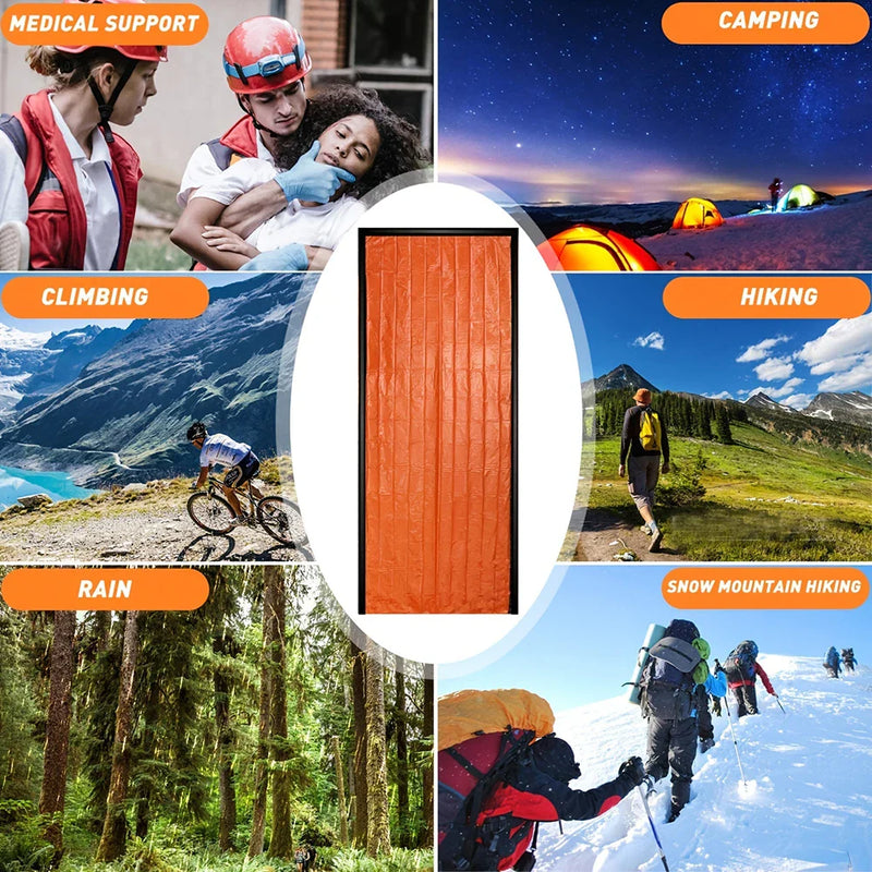 Emergency Survival Sleeping Bag – Waterproof, Reusable Thermal Blanket Keeps You Warm and Safe in Critical Outdoor Situations